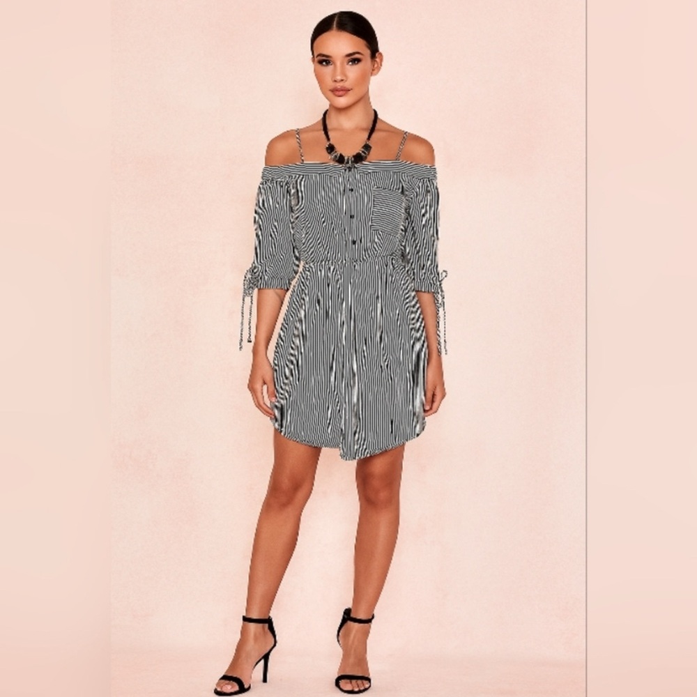 Striped Off-Shoulder Dress